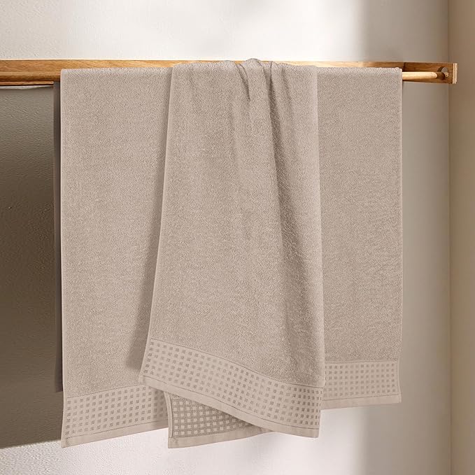 GLAMBURG Ultra Soft 4 Pack Oversized Bath Towel Set 27x54 inches, 100% Cotton - Image 3