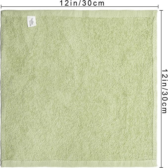 Basic Wash Cloths 12x12 Inches – Bulk Pack of 24 – Sage Green Color – Soft and - Image 2