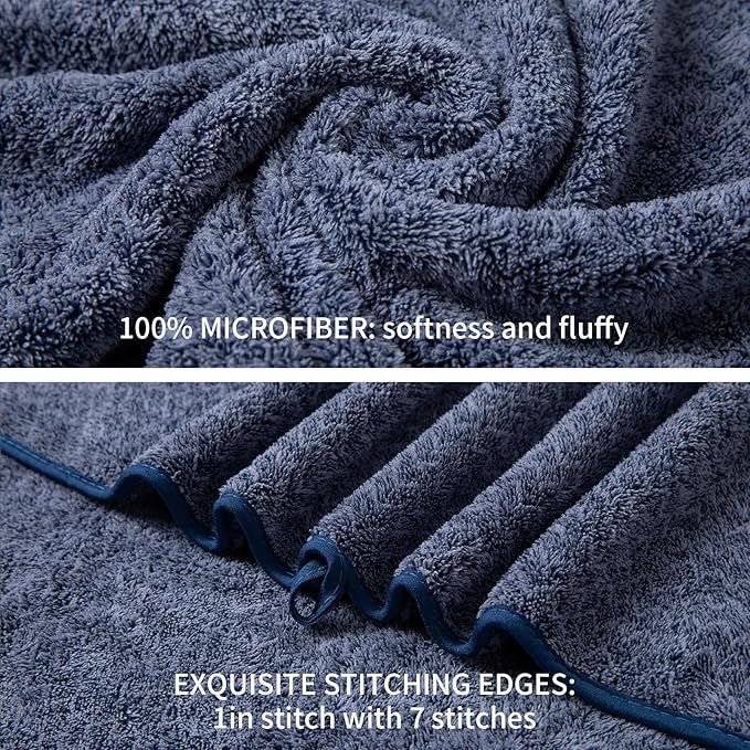 Ultra Soft Bath Towel Set, 12 Piece Family Bathroom Towel Set - Image 4