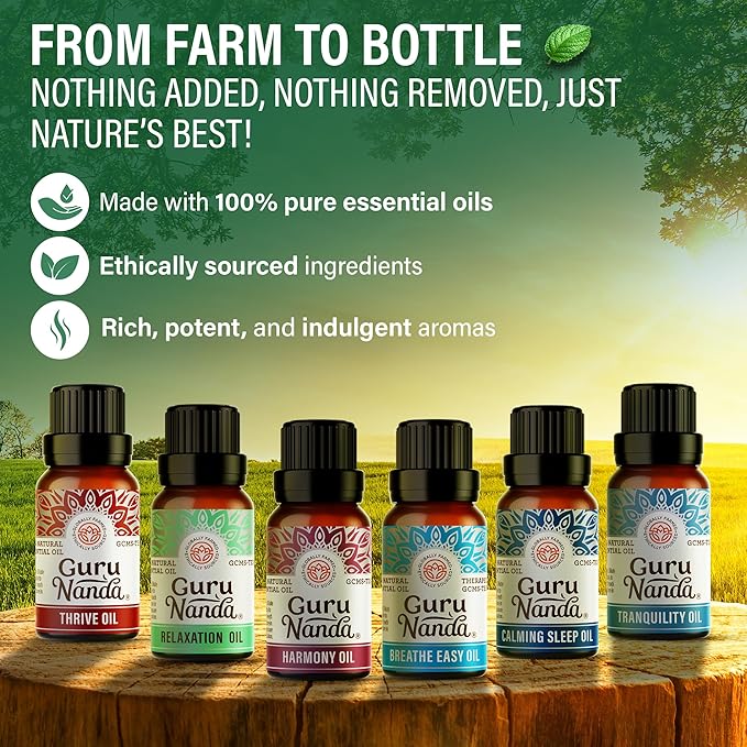 GuruNanda Essential Oil Blends – 6 Pack, Breathe Easy, Tranquility, Relaxation - Image 3