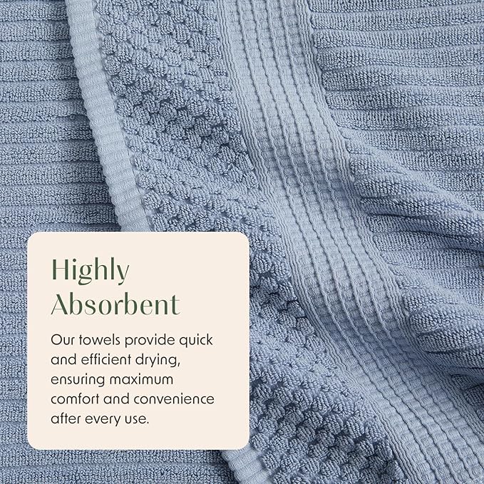 Springtree Home 100% Cotton Bath Towel Set of 4 | Super Soft & Absorbent - Image 8