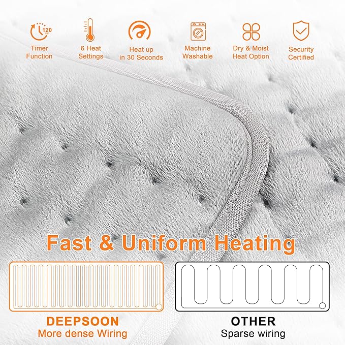 Deepsoon Heating Pad, Electric Heating Pads - Image 7
