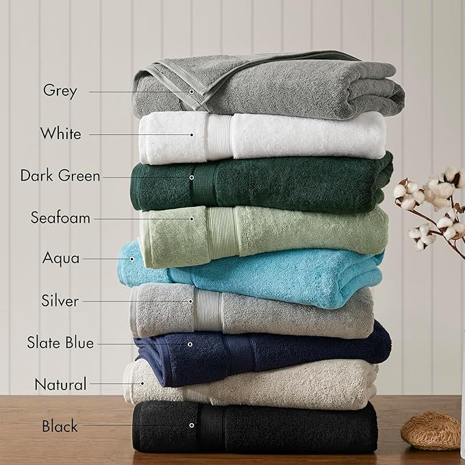 Madison Park 800GSM Bath Sheet Towel Oversized 34" x 68" 2 Pack 100% Cotton - Image 6