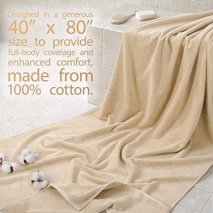 Cotton Paradise 100% Cotton 40x80 Oversized Bath Sheet, Extra Large Turkish - Image 2