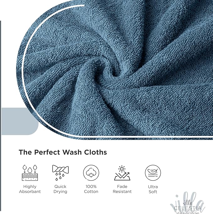 100% Cotton Wash Cloth for face & Body Set of 12, Sustainable, Highly Absorbent - Image 3