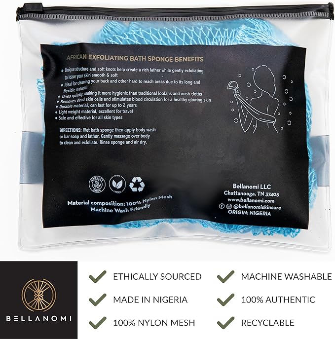 BELLANOMI African Exfoliating Net Sponge, Ethically sourced from Nigeria - Image 4