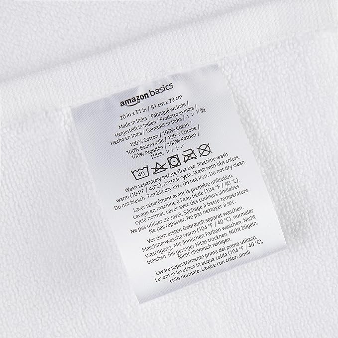 Amazon Basics Non-Slip Cotton Bath Mat, 100% Cotton Absorbent, Machine Washable - Image 5