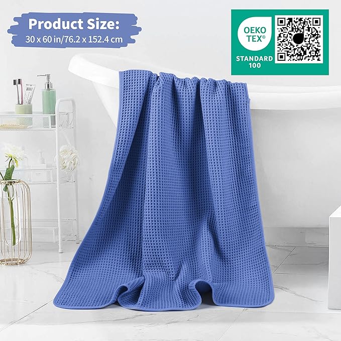 MICROFI New Microfiber Waffle Bath Towels, 2 Pieces, Fast Drying, Lint Free 430 - Image 5