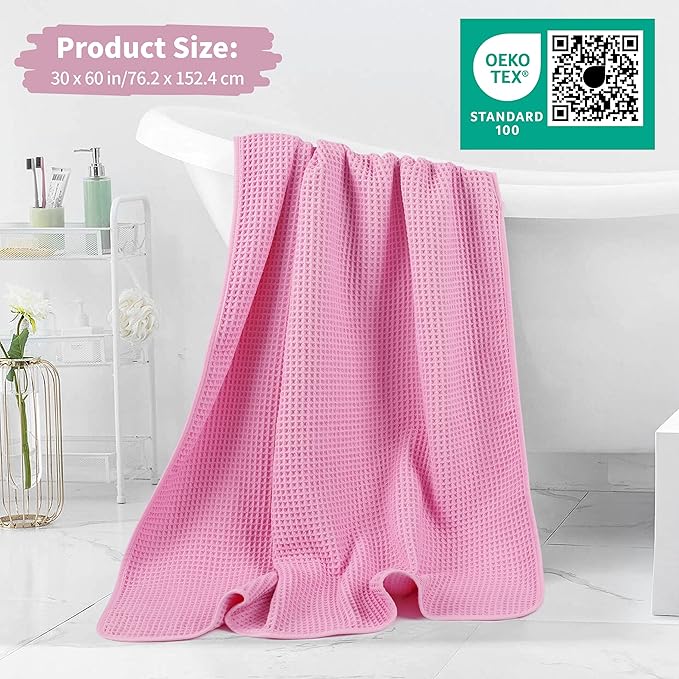 MICROFI New Microfiber Waffle Bath Towels, 2 Pieces, Fast Drying, Lint Free 430 - Image 5