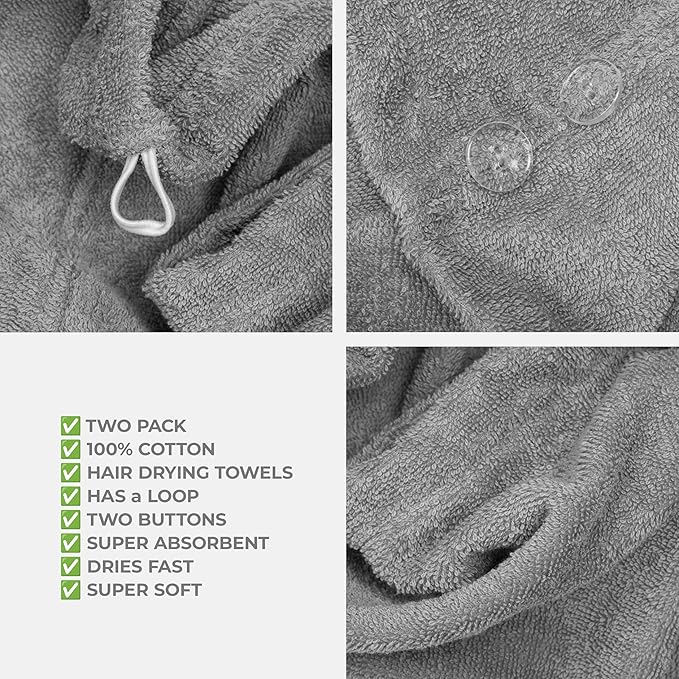 American Soft Linen 100% Cotton Hair Towels - Image 5