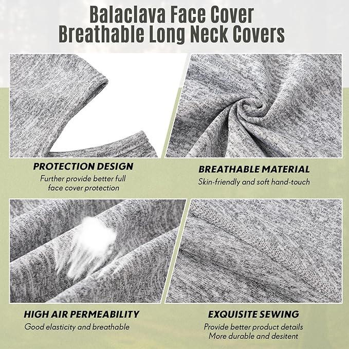 SATINIOR 3 Piece Balaclava Face Cover Sun Protection Neck Cover Summer - Image 4