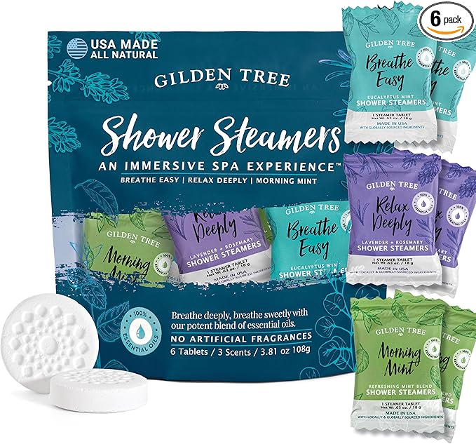 Gilden Tree Shower Steamers Aromatherapy Variety Pack – Sinus Relief, by GildenTree