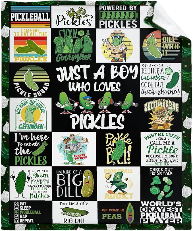 Pickle Flannel Fleece Blanket Throw Couch Microfiber Soft Cozy Lightweight by DOREALA
