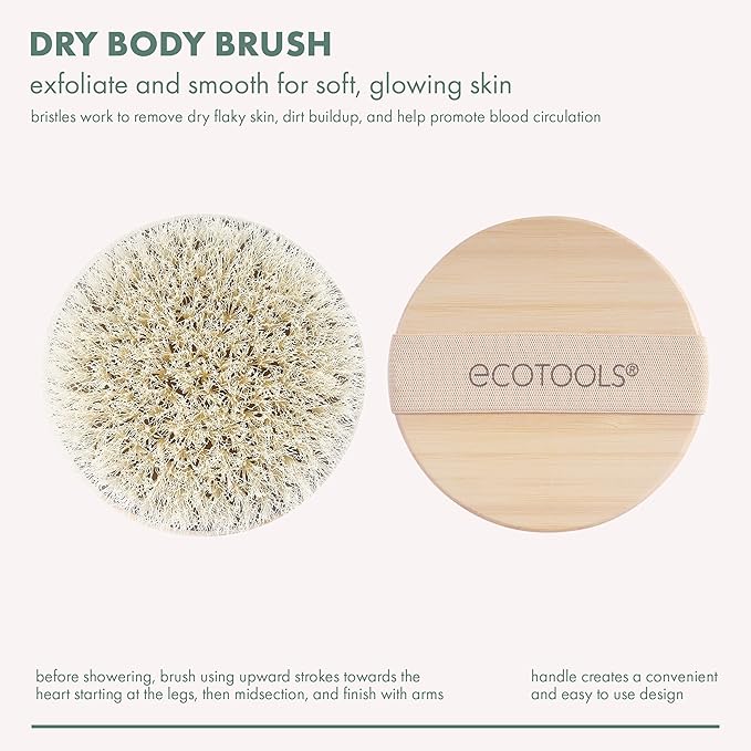 EcoTools Dry Body Brush, for Post Shower & Bath Skincare Routine, Removes Dirt - Image 5