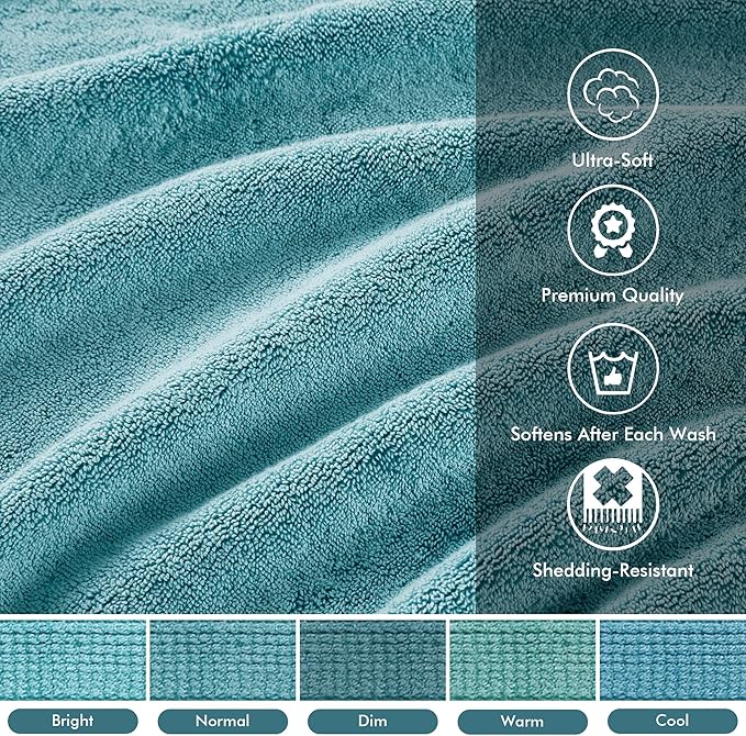 Madison Park 800GSM Bath Sheet Towel Oversized 34" x 68" 2 Pack 100% Cotton - Image 3