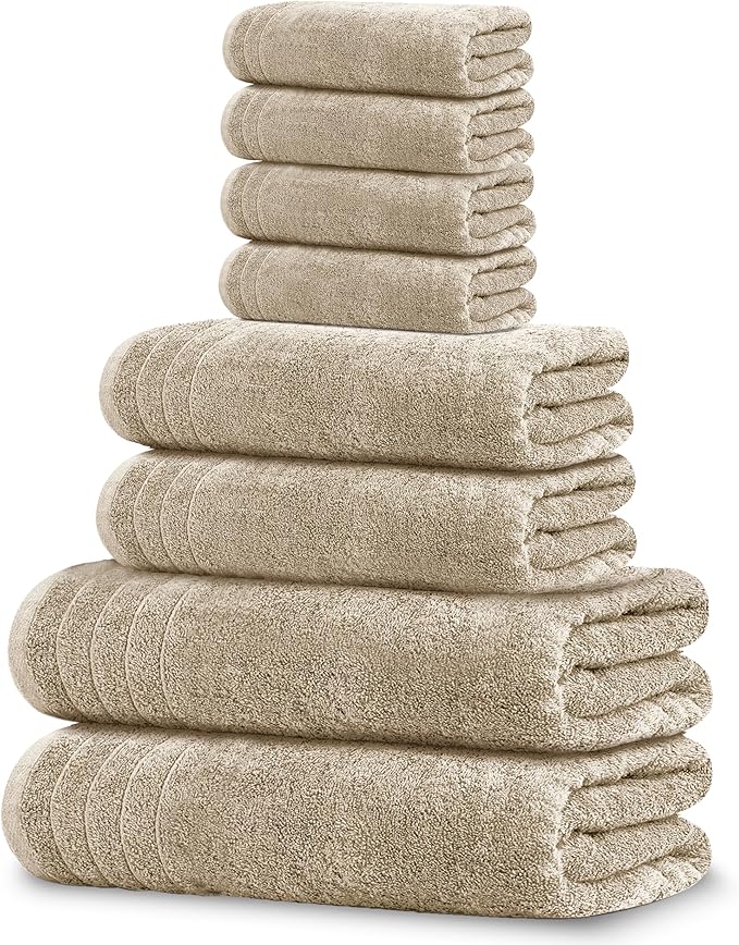 Tens Towels Pack of 8 Towels Set, 2 Extra Large Bath, 2 Hand, 4 Washcloths by TensTowels