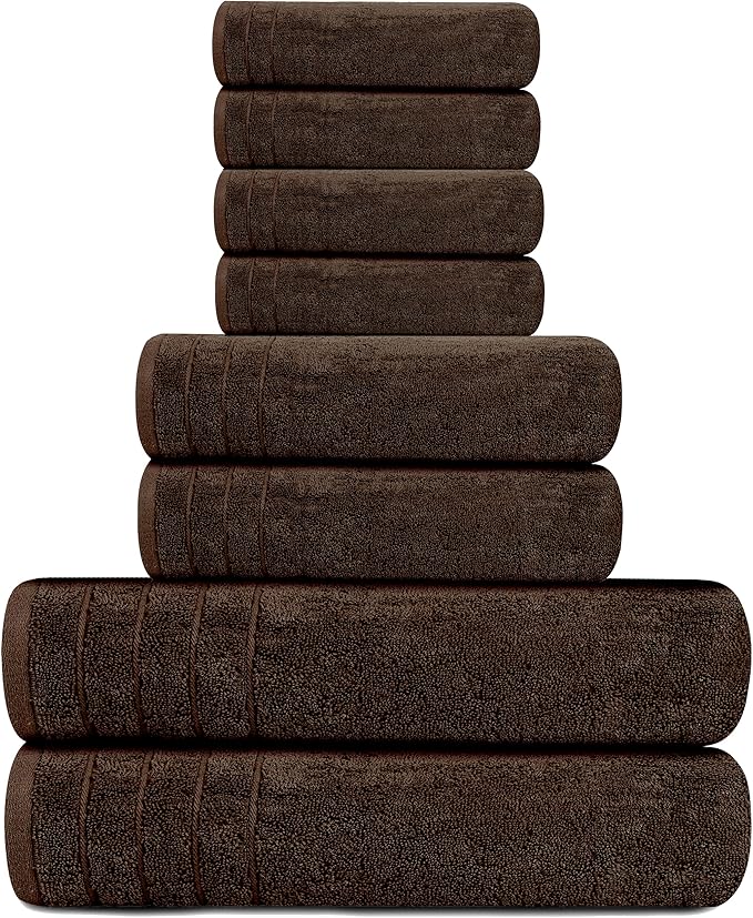 Tens Towels Pack of 8 Towels Set, 2 Extra Large Bath, 2 Hand, 4 Washcloths - Image 5