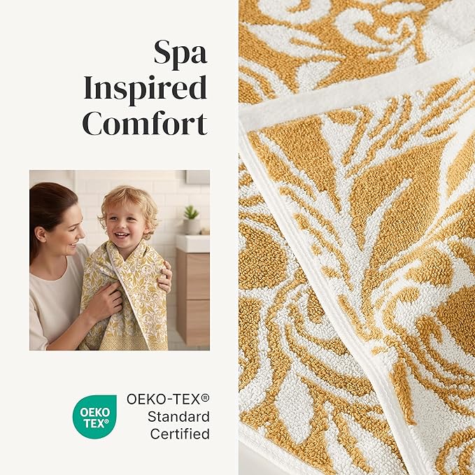 Modern Threads Botanical Vine 6-Piece 100% Cotton Towel Set – Reversible Yarn - Image 4
