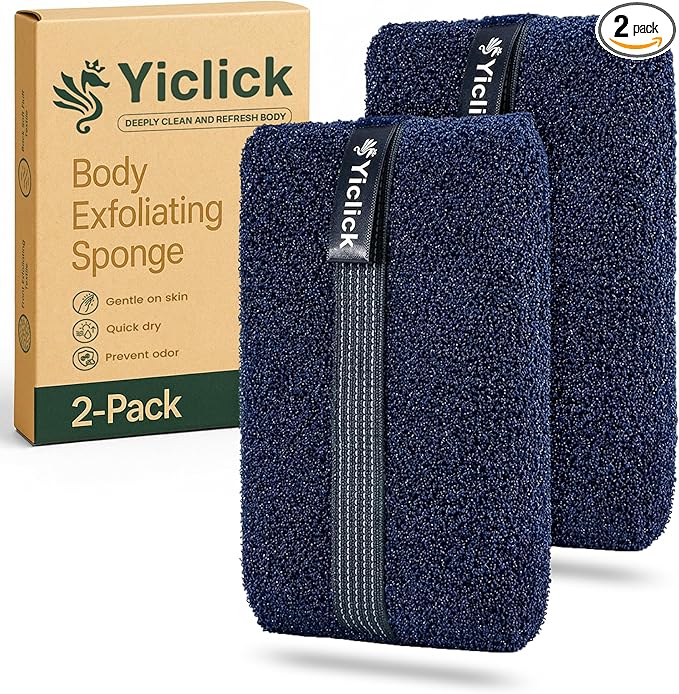 Yiclick Exfoliating Body Scrubber, Body Exfoliator Scrubber, Exfoliating Sponge by YiclickCreateBeautyforLife