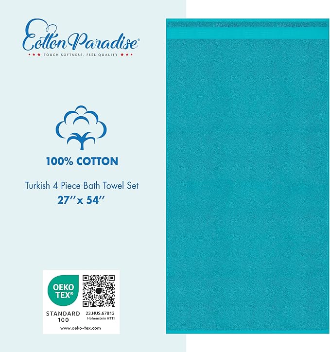 Cotton Paradise 4 Piece Turkish Bath Towels - Image 4