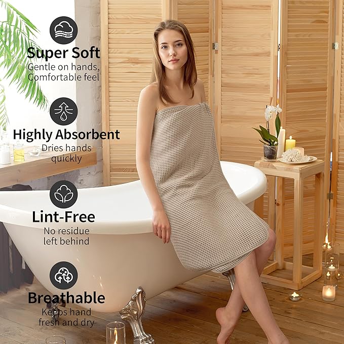 MICROFI New Microfiber Waffle Bath Towels, 2 Pieces, Fast Drying, Lint Free 430 - Image 4