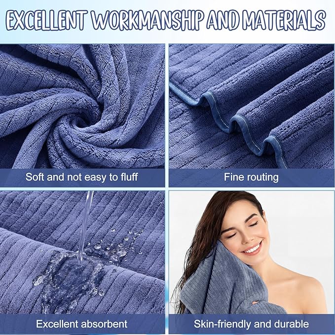 SmoothNovelty 16 Pack Microfiber Bath Towels Bulk 27'' x 60'' Oversized Size - Image 3