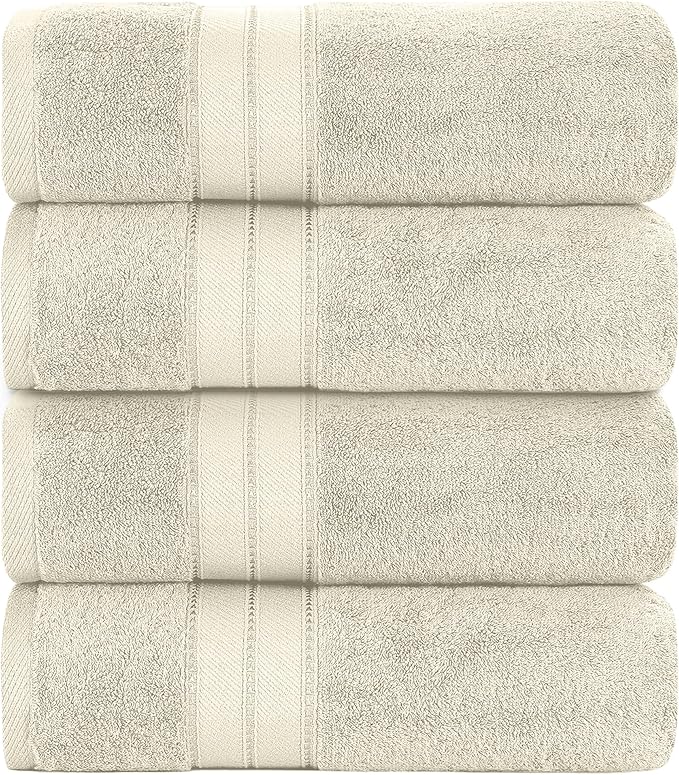 Modern Threads 4-Pack SpunLoft Bath Sheet Sand 35x66 - Image 2