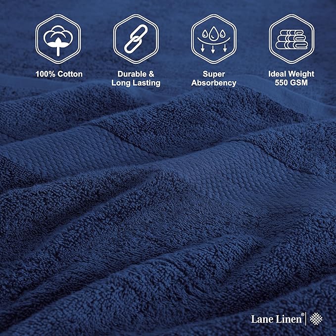 LANE LINEN 100% Cotton Bath Sheets 4 Pack - Image 6