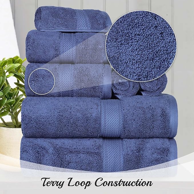 Superior Egyptian Cotton Pile 9 Piece Towel Set, Includes 3 Bath, 3 Hand - Image 3