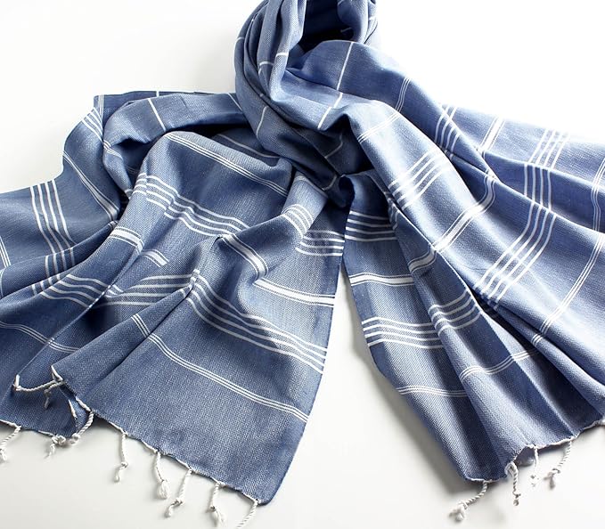 Cacala Lightweight and Thin Turkish Beach Towel 100% Cotton Sand-Free and - Image 2