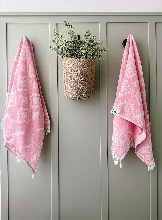 RAY SILVER Aztec Turkish Hand Towels Set of 2 100% Cotton Peshtemal Soft Feel - Image 5