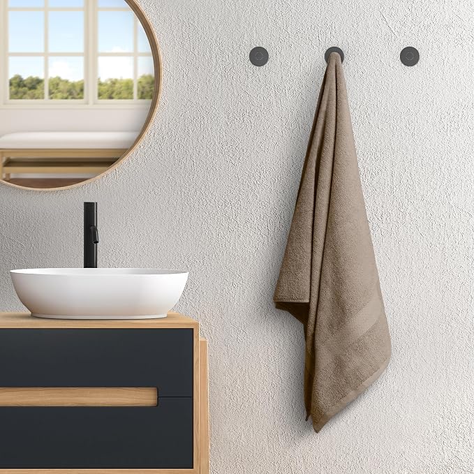 Avalon Towels Beige Bath Towels Set of 4 pcs, 100% Cotton Towel Absorbent and - Image 4