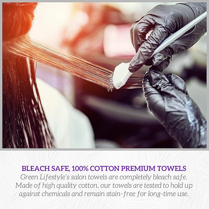 GREEN LIFESTYLE Black Bleach Proof Towels Bulk Sets 100% Cotton 16' X 25' - Image 4