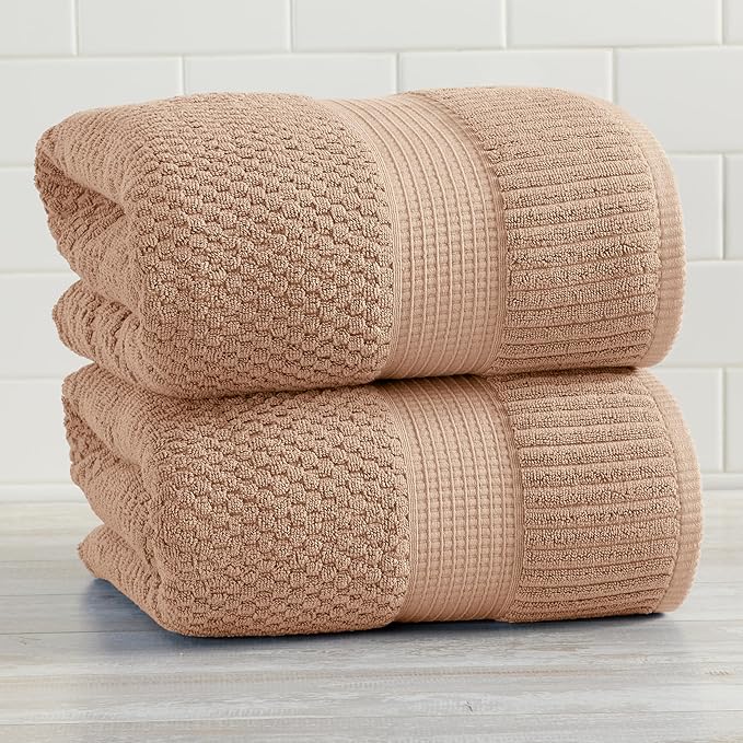 NY Loft 100% Cotton 2 Pack Bath Sheet Towel Set | Extra Large Oversize Bath - Image 8