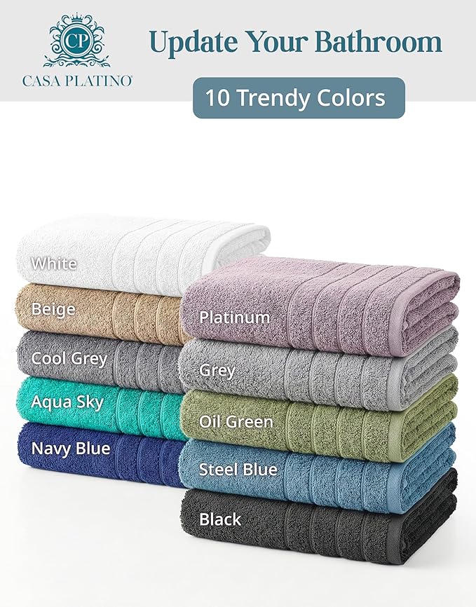 100% Mercerized Cotton Bath Towels Set of 24 - Image 7