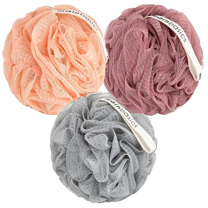 MainBasics Bath Shower Loofah Sponge Pouf Body Scrubber Exfoliator Body Wash by MainBasics