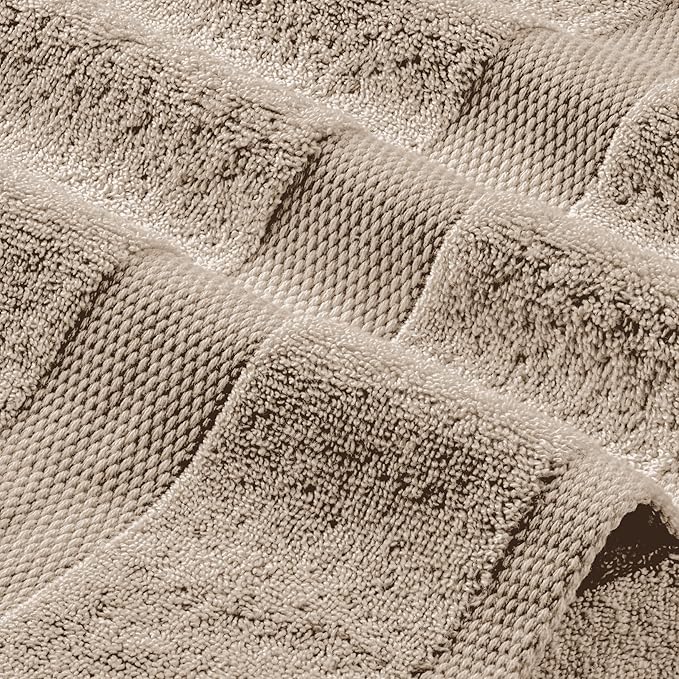 Wealuxe Taupe Bath Towels 27x54 Inch, Cotton Towel Set - Image 8
