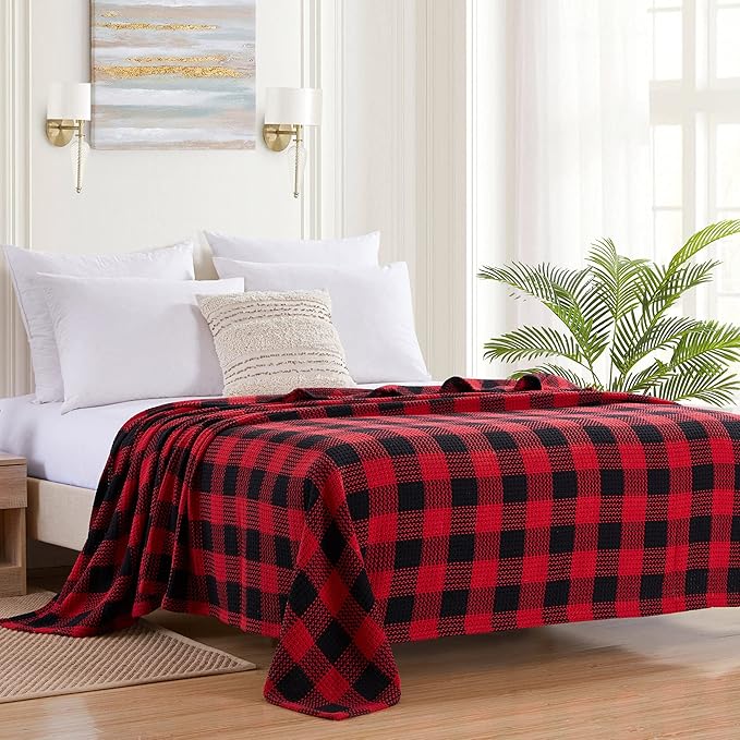 Sweet Home Collection 100% Fine Cotton Blanket Luxurious Weave Stylish Design by SweetHomeCollection
