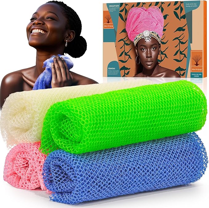 4 Pieces African Net Sponge – Premium African Net Sponge by SpiralScgv