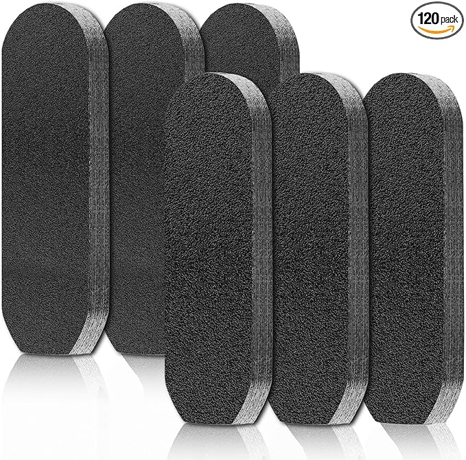 Flutesan 120 Pcs Stainless Steel Foot File Replacement Pads 120 Grit 180 Grit by Flutesan