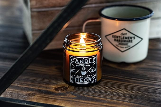 Candle Theory Man Cave Stuff Men 4oz Candles Set of 3, Crackling Woodwick - Image 8