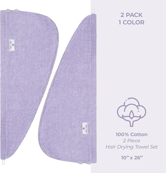 American Soft Linen 100% Cotton Hair Towels - Image 4