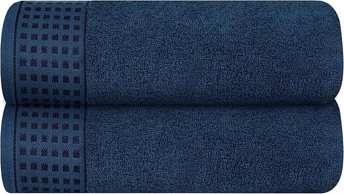 GLAMBURG 100% Cotton 2 Pack Oversized Bath Towel Set 28x55 Inches, Ultra Soft by GLAMBURG