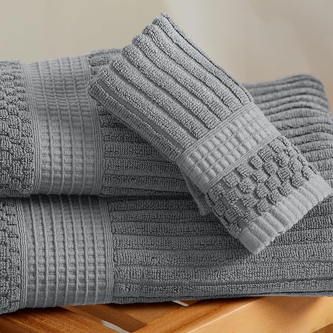 Springtree Home 100% Cotton Bath Towel Set 6 Piece Set | Super Soft & Absorbent - Image 9