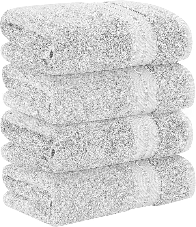 Modern Threads 4-Pack SpunLoft Bath Sheet Grey 35x66 - Image 3