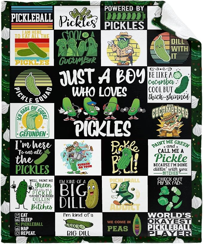Pickle Flannel Fleece Blanket Throw Couch Microfiber Soft Cozy Lightweight by DOREALA