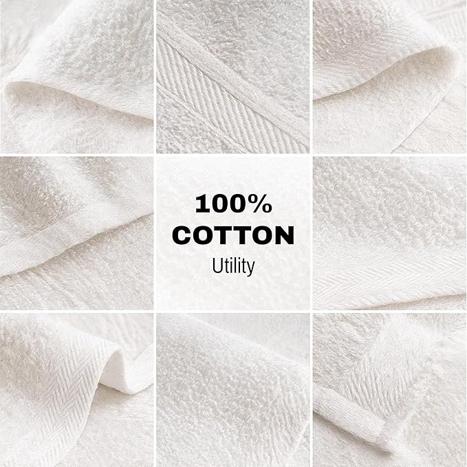 JMR White Bath Towels Bulk Pack of 36 - Image 6