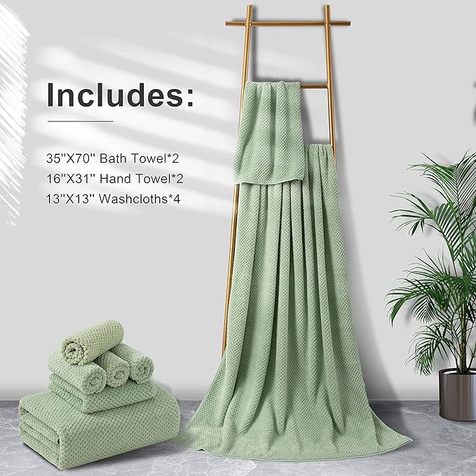 8-Piece Bath Towel Set, 2 Extra Large Bath Towel Sheets, 2 Hand Towels and 4 - Image 6