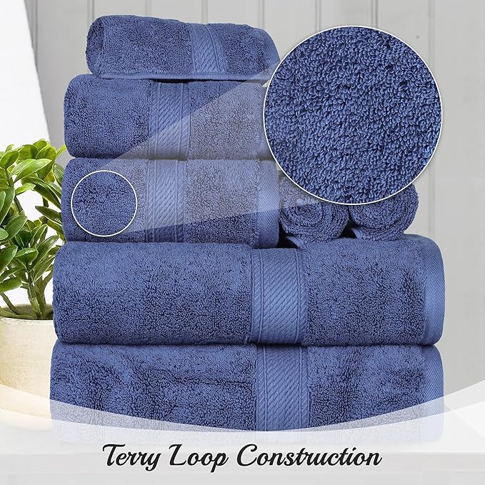 SUPERIOR Egyptian Cotton Pile Bath Sheet Set of 2, Ultra Soft Luxury Towels - Image 3