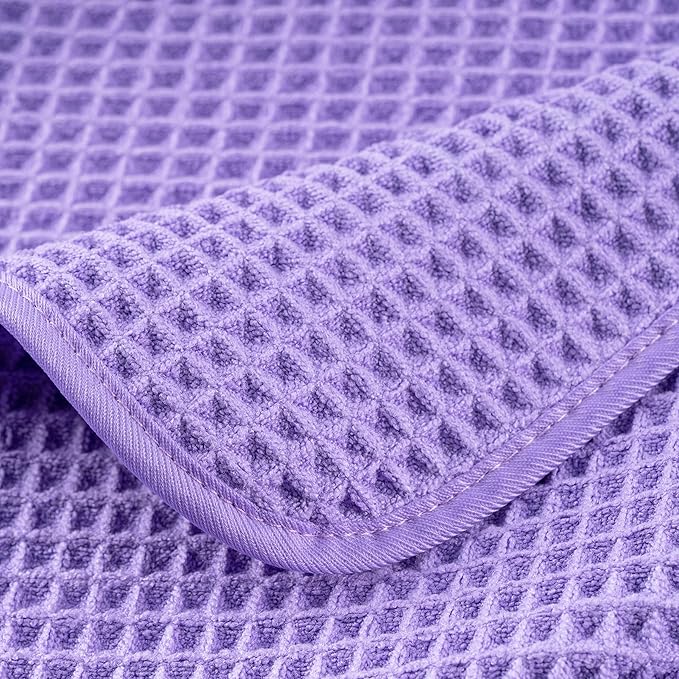 POLYTE 430 GSM Microfiber Quick Dry Lint Free Oversize Bath Towel Set, 6 Piece - Image 7